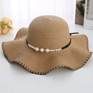 Multi-Color Pearl Woven Sun Hat