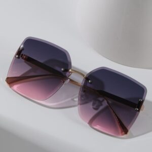 Ombre Lens Rimless Fashion Glasses